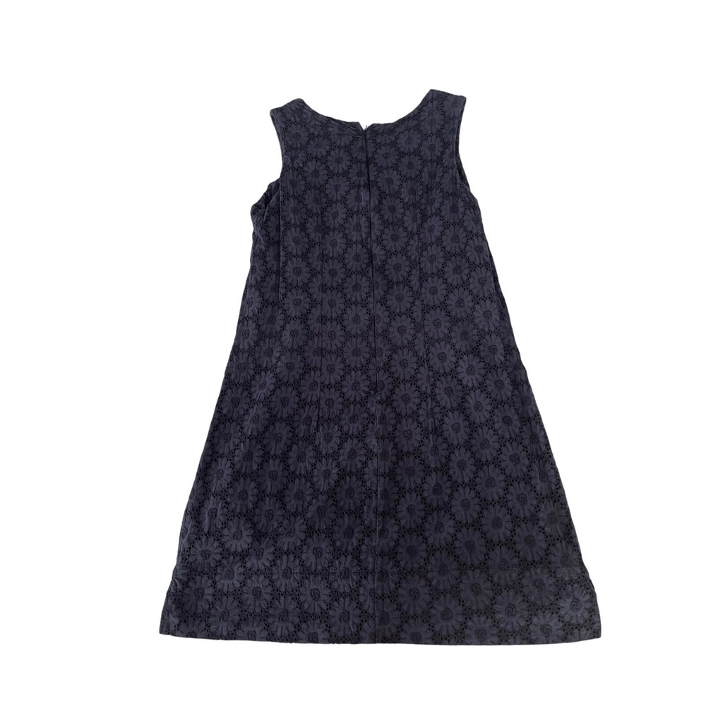 Hatley Navy Blue Eyelet Dress Sleeveless V-Neck Casual Summer Size 6
